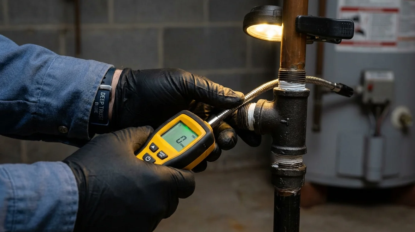 Gas leak detection with electronic sniffer by Johns Plumbing LLC in Flourtown