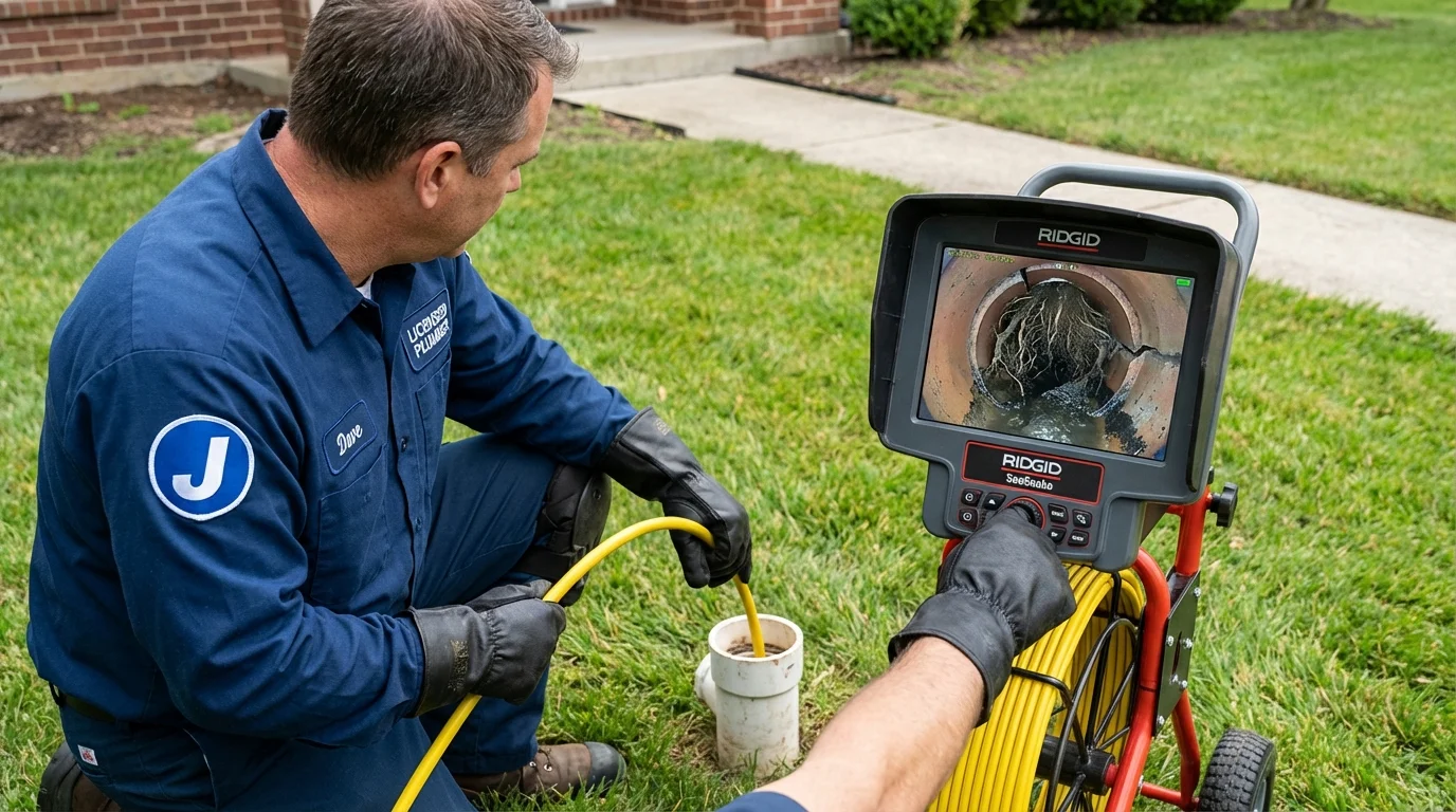 Sewer camera inspection being performed by Johns Plumbing LLC in Flourtown