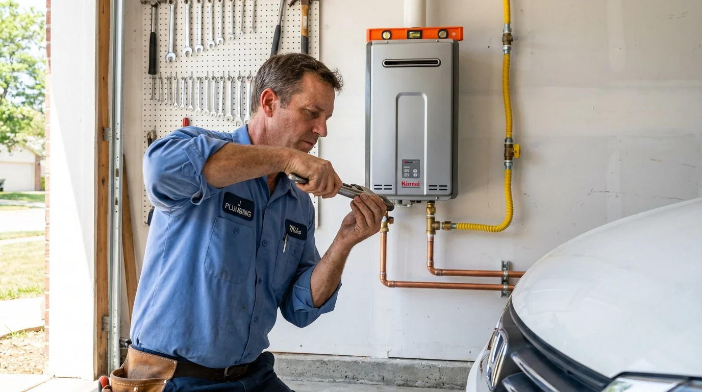 Tankless water heater installation by a Johns Plumbing LLC plumber in Flourtown
